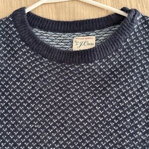 J. Crew Men's Crewneck Sweater in Dark Blue and Light Gray